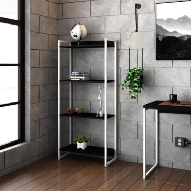 Imagem de Estante Dynamica 60X30X146cm C/04 Prateleiras Estrutura Branca - Compa