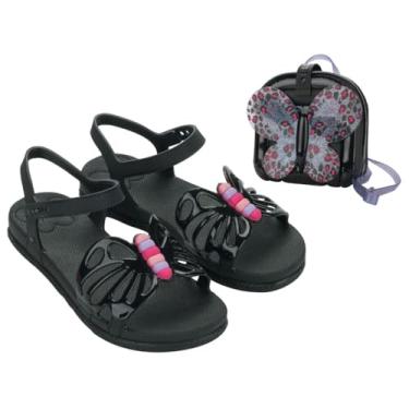 Imagem de Sandália Infantil Menina Barbie ButterflyBag Com Mochila Grendene Kids Preto ou Rosa (Preto, BR, Criança de 4 a 8 anos, Numérico, 30)