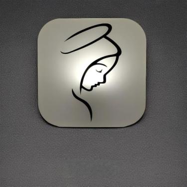 Imagem de Luminária Box Traço de Nossa Senhora Bivolt 23cm LED/Fluorescente E-27 com Interruptor – Decoração Quarto e Escritório