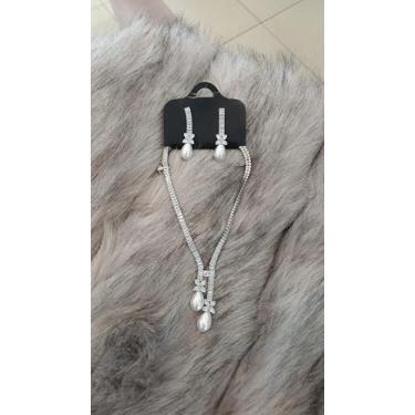 Imagem de Conjunto Colar e Brinco Riviera com Pérolas