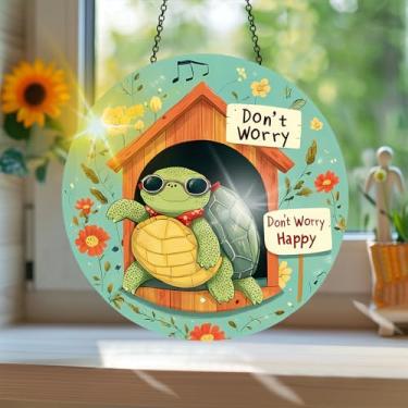 Imagem de Acrílico colorido apanhador de sol, estilo vitral com reflexos de arco-íris, decoração de janela suspensa, decoração de parede, enfeites de Natal, uso interno e externo, 19,8 x 19,8 cm -2