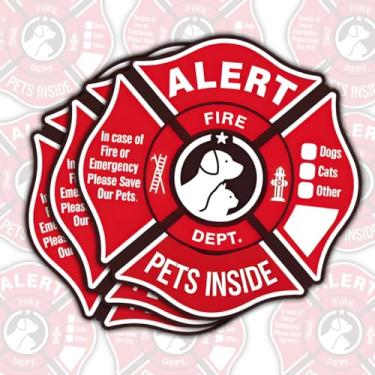 Imagem de (3 peças) em caso de emergência, Please Rescue My Dogs, decalque de vinil à prova d'água para laptop, garrafa de água, quarto de casa, amantes de animais de estimação, presente de carro para donos de