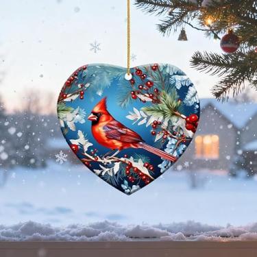 Imagem de 1 placa decorativa acrílica de 8,5 cm, ótimos presentes para amigos e familiares, aniversário, dia de ação de graças, ano novo, decoração de árvore de Natal (azul)