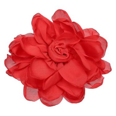 Imagem de Generic Grampos de cabelo de flor de rosa, broches de tecido para mulheres, festa de casamento, vestido de dança, acessórios de roupas, presentes de dia dos namorados, One Size, Metal, Sem Pedra