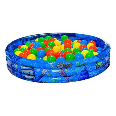 Imagem de Piscina Infantil Inflável 180 Litros Colorida + 100 Bolinhas
