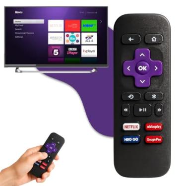 Imagem de Controle Remoto Compatível Com ROKU Express Smart TV Resistente Durável Plug and Play Streamings