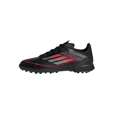 Imagem de adidas Tênis de futebol unissex infantil F50 League Turf, Preto/ferro metálico/vermelho lúcido, 3.5 Little Kid