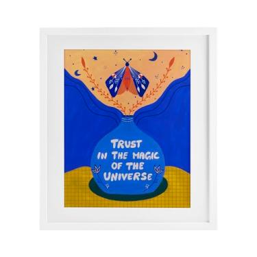 Imagem de Stupell Industries Trust In Magic Of Universe Impressão emoldurada branca sob vidro, design de Nabeela Rumi, 21 x 17