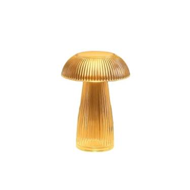Imagem de Abajur de Cabeceira，LumináRia Cogumelo Led Transparente 15cm Abajur Decoração Moderna Minimalista Alimentado por Bateria(1 unidade)