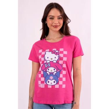 Imagem de Camiseta Feminina Hello Kitty, Kuromi e My Melody - Piticas, 6, Rosa, 