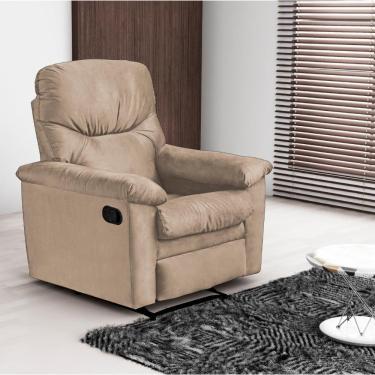 Imagem de Poltrona Reclinável Para Sala De Estar Bonn Veludo Light Bege