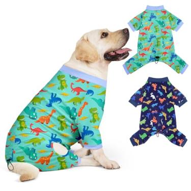 Imagem de Hedgeink Pacote com 2 pijamas para cães pequenos, roupas para cachorros, macacões para filhotes