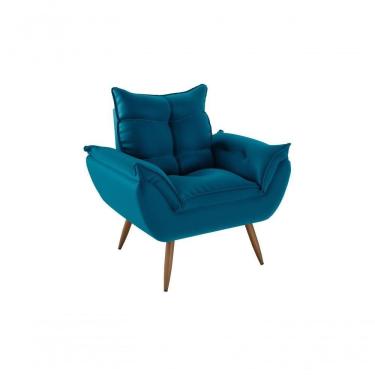 Imagem de Poltrona Decorativa Tóquio 1 Lugar Veludo Turkey Petróleo Matrix