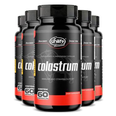 Imagem de Kit 5 Colostrum Colostro Bovino Unilife 60 Cápsulas