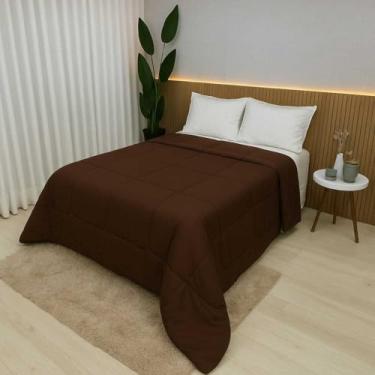 Imagem de Edredom Casal e King 100% Algodão 400 Fios Dupla Face Grosso para Inverno – Antialérgico e Aconchegante (Marrom,Solteiro)