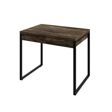 Imagem de Mesa Kuadra Office 90x60x75cm Com 2 Gavetas Carvalho Dark Est.preta