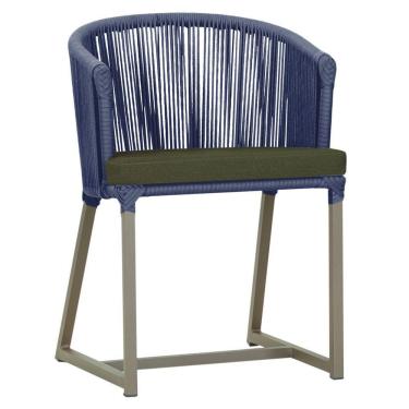 Imagem de Cadeira De Jantar Noronha Alumínio Fendi E13 Trama  Azul