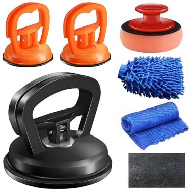 Imagem de Kit de remoção de amassados de 7 peças para carros, inclui luvas, pano de alta fibra, ferramentas convenientes para reparos fáceis de carroçaria