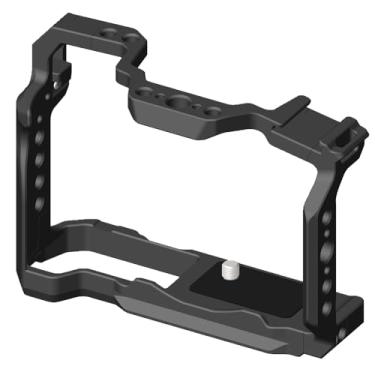 Imagem de Gaiola de câmera compatível com Canon EOS R50, EOS R100, suporte de câmera com placa de liberação rápida Arca-Swiss, estabilizador de equipamento DSLR de liga de alumínio com sapata fria, furos de 0,6