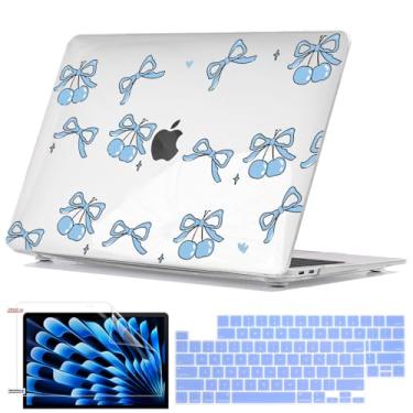 Imagem de Seanai Capa rígida resistente a arranhões compatível com MacBook Pro 33.0 cm M2 M1 2025 2022-2016 A2338 A2289 A2251 A2159 A1989 A1706 Touch Bar, capa protetora de plástico para laptop, arco azul