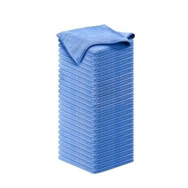 Imagem de USANOOKS Pano de limpeza de microfibra - 1200 lavagens, toalhas ultra absorventes aderência raiz trama sujeira - pacote com 50 - azul