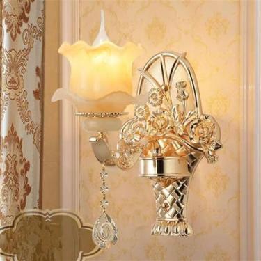 Imagem de Luminária de parede contemporânea de cristal para interiores, estilo europeu, luxuosa, com LED, para decoração de sala de estar, quarto, escritório, quarto modelo, hotel, casa de campo, corr
