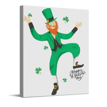 Imagem de Impressão de arte Sláinte Pint, arte de parede em tela do dia de São Pátirck, decoração de parede do dia de São Pátiro para casa bar cozinha, presente de bênção irlandesa, pôster verde emoldurado