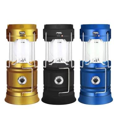 Imagem de Lampada para Camping, Lampião Luminária Carregador Solar Camping Usb Led Lanterna Kit 2 Ou 1 Pcs, 14.5×10×10cm(Aleatório-1UN)