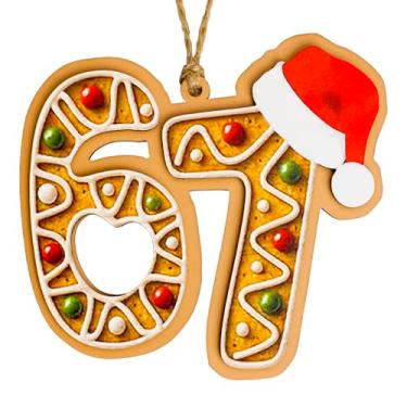 Imagem de Enfeites de Natal engraçados, enfeites de Papai Noel, enfeites de Natal impertinentes, enfeite de Papai Noel Says Six Seven Meme 67, decorações de férias em alta 2025, ideias exclusivas de presente de