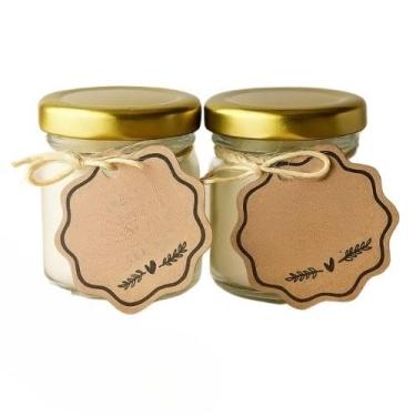 Imagem de Vela Aromática Lavanda Perfumada Artesanal Vegetal Vaso de Gesso Vasinho(2 Velas 40g (ESCOLHER NO CHAT))