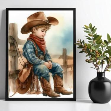 Imagem de Quadro Decorativo Infantil Country Cowboy 24X18Cm - Vidro - Quadros On