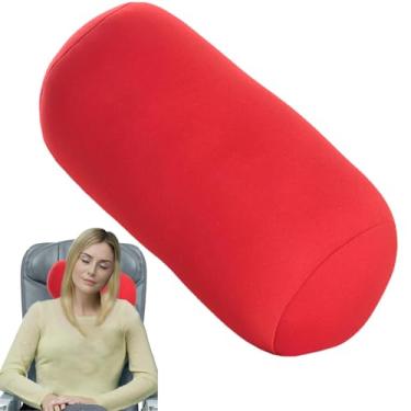 Imagem de Travesseiro de tubo de microcontas para viagem E-ssentials almofada cilíndrica saco de feijão travesseiro pescoço braço suporte traseiro para avião reclinável dormir