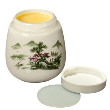 Imagem de Conjunto de coddlers de ovos com tampas, panela de cerâmica de 220 ml para ovos cozidos e cozidos no vapor - Copos de porcelana para Chawanmushi, café da manhã, porção única ou dupla