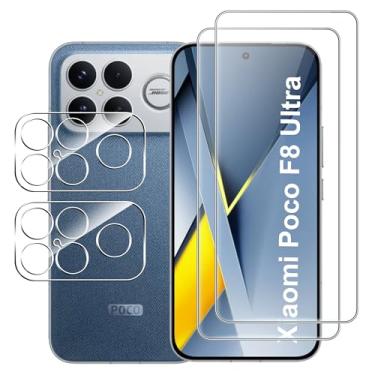 Imagem de Suttkue Protetor de tela para Xiaomi POCO F8 Ultra 5G com protetor de lente de câmera, rigidez 9H antirarranhões vidro temperado, compatível com capas, anti-impressões digitais, anti-arranhões (pacote