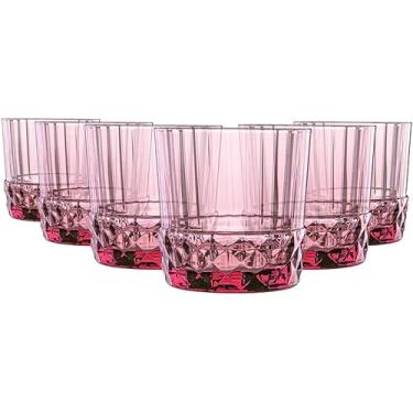 Imagem de Bormioli Rocco America '20s Conjunto de 6 copos DOF, vidro de cristal colorido de 354 g, feito na Itália (rosa lilás)