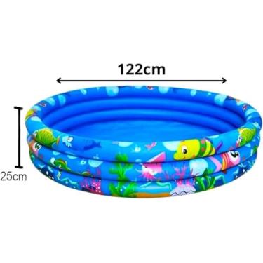 Imagem de Piscina Inflável Redonda Animais Marinhos Infantil 180 Litros