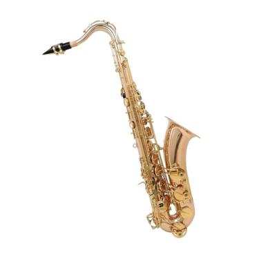 Imagem de Instrumento de saxofone ouro rosa saxofone bb saxofone tenor fósforo cobre instrumento musical profissional com estojo pincel
