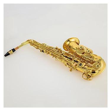 Imagem de Saxofone alto Eb Saxofone latão dourado lacado saxofone instrumento de sopro de madeira E-flat sax com acessórios