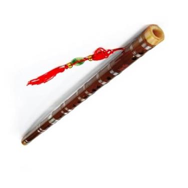 Imagem de Flauta de bambu de madeira original para iniciantes tocando profissional instrumento de sopro de madeira com 10 furos