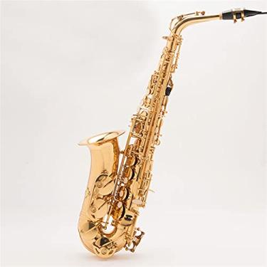 Imagem de Saxofone profissional E-Flat latão laqueado ouro alto saxofone é adequado para iniciantes para testar o nível de jogo profissional de instrumento de sopro, saxofone, latão, saxofone, latão, saxofone