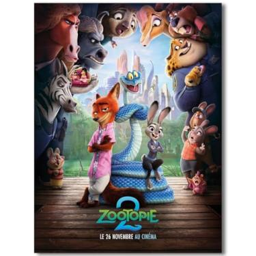 Imagem de BILVAZOG Animal Zootopia 2 Pôster para Fãs Quarto de Crianças Decoração de Parede - Pôster de Filme Zootopia Impressão em Tela Imagem para Adolescentes Meninos Meninas Presentes