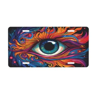 Imagem de Demon Eye Peris Placa de licença legal para frente do carro placas de carro alumínio metal adequado para caminhão, placa de porta de carro, bar, café, acessórios automotivos para homens e mulheres 15