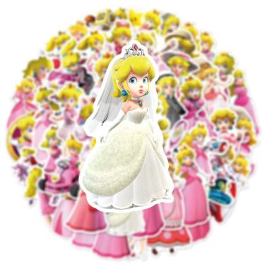 Imagem de Adesivos Princess Peach Anime 50 peças de PVC impermeáveis