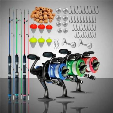 Imagem de Kit de Pesca Completo 3 Varas 1,20m 6 kg 3 Molinetes e Ace - Summer