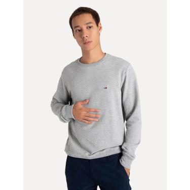 Imagem de Moletom Tommy Jeans Masculino Regular Crewneck Fleece Cinza Mescla-Masculino
