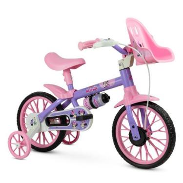 Imagem de Bicicletinha Infantil Menina Minnie Aro 12 com Cestinha - Nathor