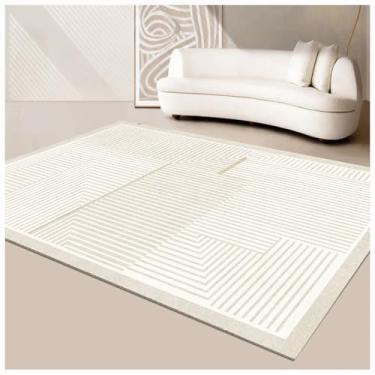 Imagem de SPXMQSS Tapetes de sala de estar, tapetes para quarto, antiderrapante, lavável, macio, grande, para quarto, mesa de jantar, decoração de escritório em casa, branco
