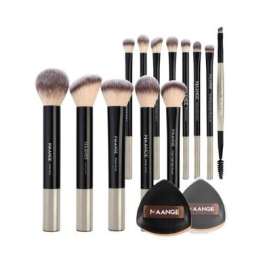 Imagem de Kit De 13 Pincéis De Maquiagem Sintéticos Macios Para Base, Sombra E P