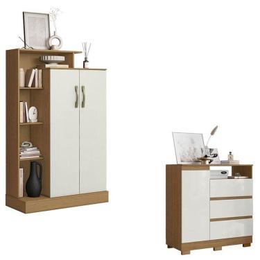 Imagem de Cômoda Sapateira 2014143 E Armário Multiuso Florença 2000199 Atacama Off White - Aramóveis