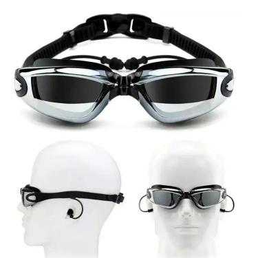 Imagem de Oculos Mergulho Nataçao Protetor Ouvido Auricular Antiembaçamento Proteçao Uv Espelhado Piscina Mar Lazer Esporte